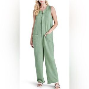 Steve Madden NWT Sleeveless Cotton Gauze Jumpsuit PASTEL GREEN